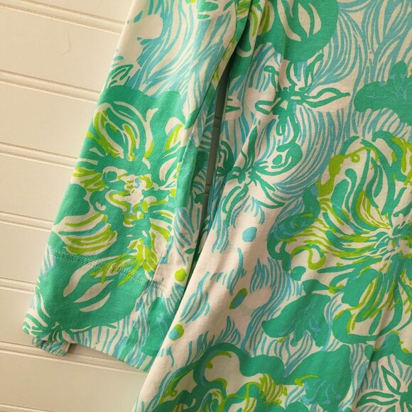 Lilly Pulitzer Palmetto Dress Womens XS Lagoon Green Wave Rider Beachy Cruise - Picture 5 of 9